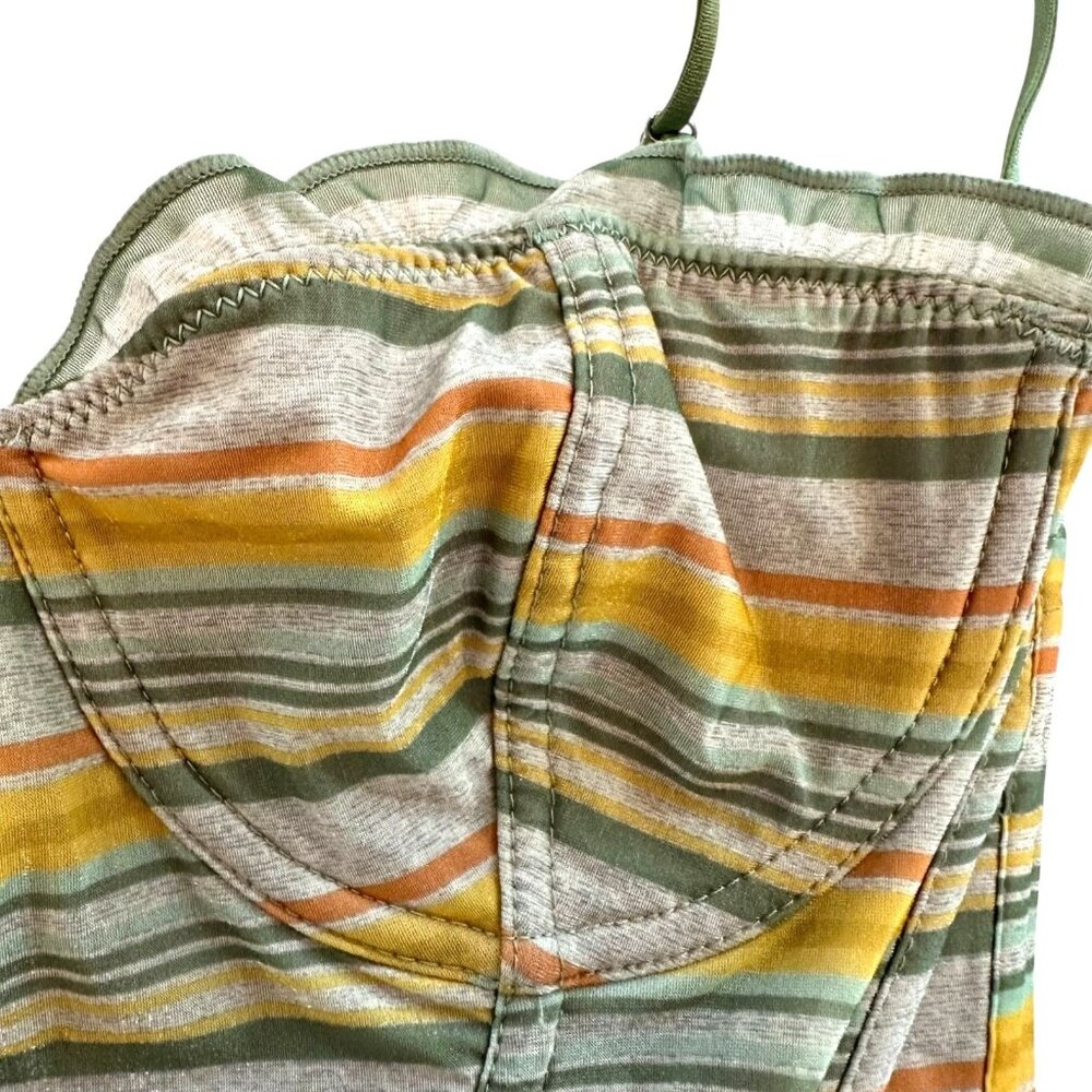 Out From Under Urban Outfitters Striped Bustier Crop Top Corset Bra Size Medium - Picture 4 of 7